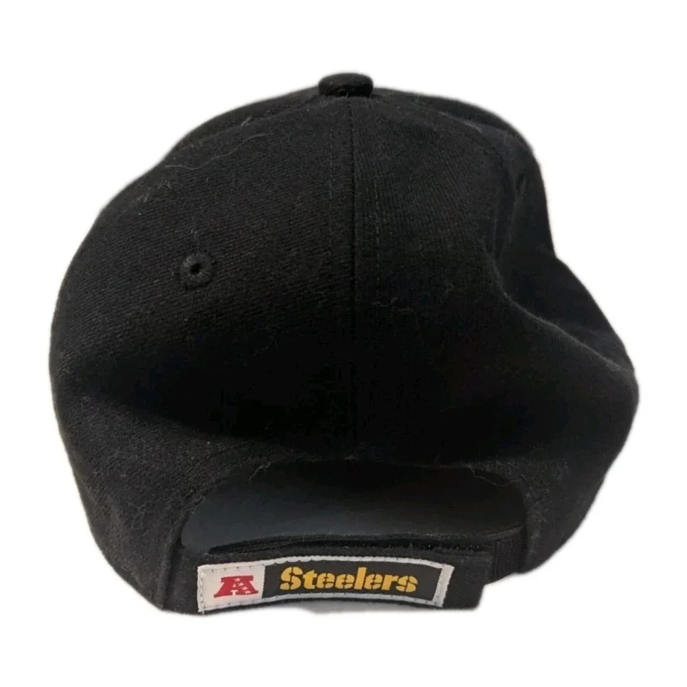 New Era NFL Pittsburgh Steelers Adjustable 9Forty Logo Hat‎ Black Cap One Size